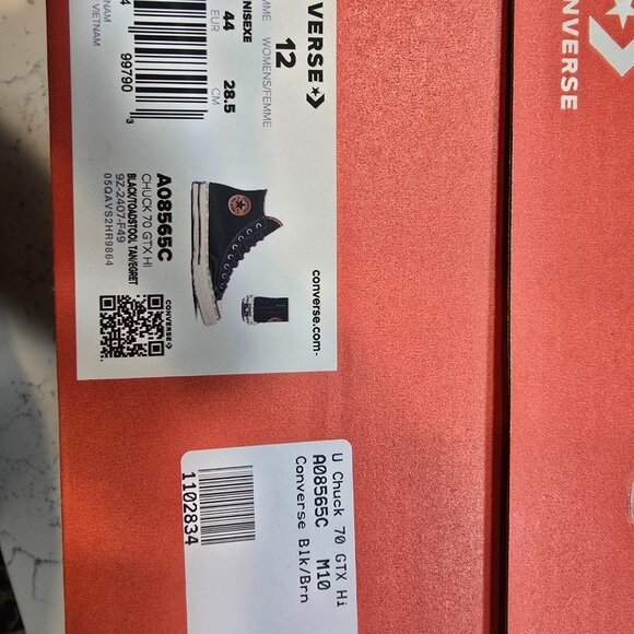 Men's Converse Chuck 70 Gore-Tex High Black Toadstool Tan Sneakers A08565C sz 10 - Picture 11 of 16